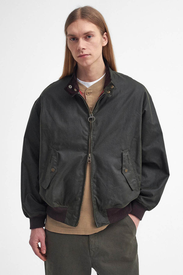 Barbour x Baracuta MA-1 gewachste Harrington Jacke