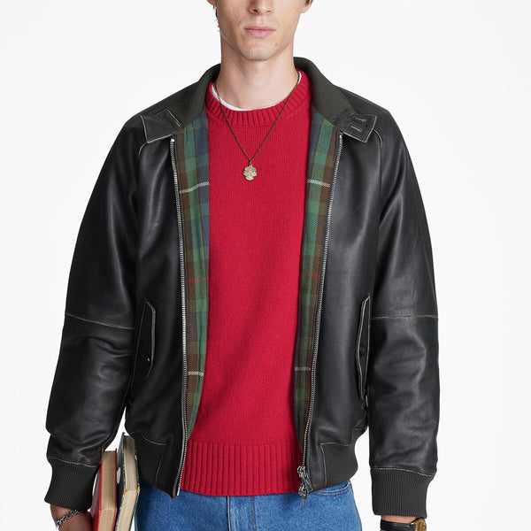 G9 LEATHER Faded Black | Baracuta