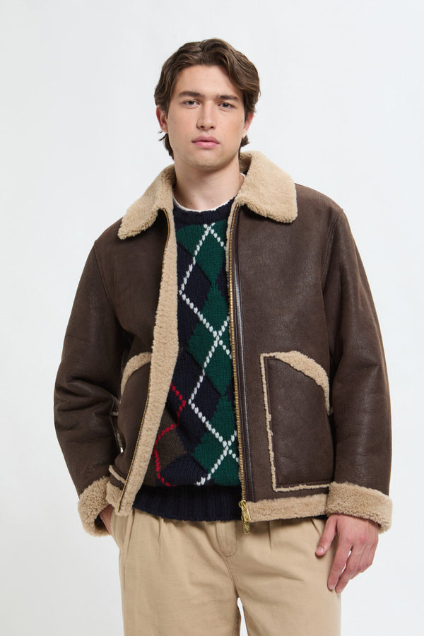SHEARLING AVIATOR JACKET