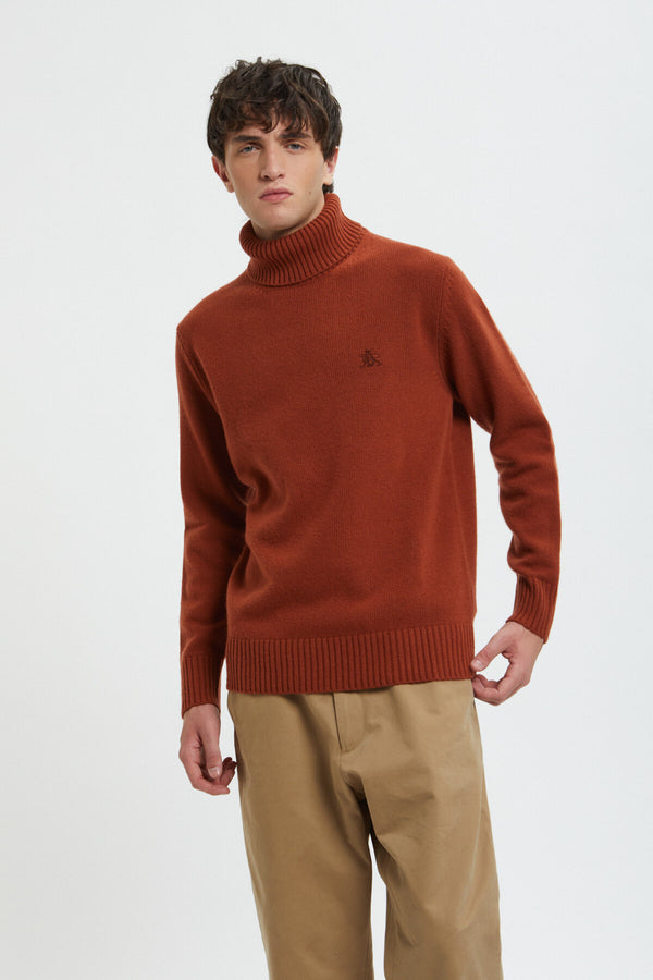 Maglione a collo alto in lana merino